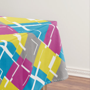 COOL Purple Blue Yellow Grey Pattern Tablecloth