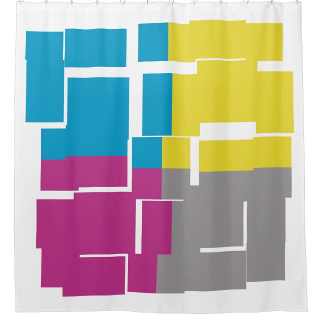 COOL Purple Blue Yellow Grey Shower Curtain (Front)