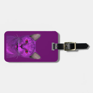 Cool Purple Cat Luggage Tag
