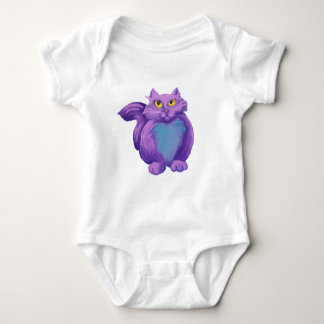 Cool purple cat one-piece Baby Bodysuit