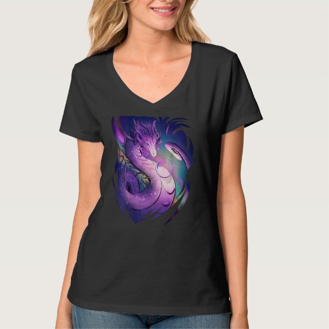 Cool Purple Dragon Backside T-Shirt (Front)
