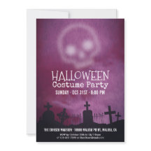 Cool Purple Halloween Costume Party Invitation