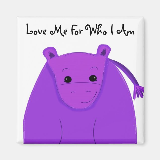 Cool Purple Hippo Magnet (Front)