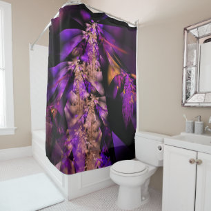 Cool purple leaves, fractal shower curtain