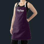 Cool Purple Modern Minimalist Trendy Personalised Apron<br><div class="desc">The Cool Purple Modern Minimalist Trendy Personalised Apron is an excellent choice for a personalised gift, especially for women who enjoy spending time in the kitchen. This custom apron is designed specifically for mothers, making it an ideal choice for a unique Mother's Day gift. Its stylish and trendy purple colour...</div>