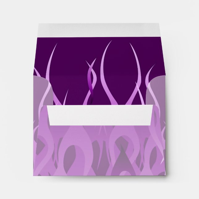 Cool Purple Racing Flames Design Envelopes (Back (Bottom))