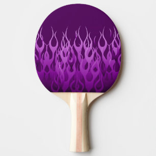 Cool Purple Racing Flames Design Ping Pong Paddle