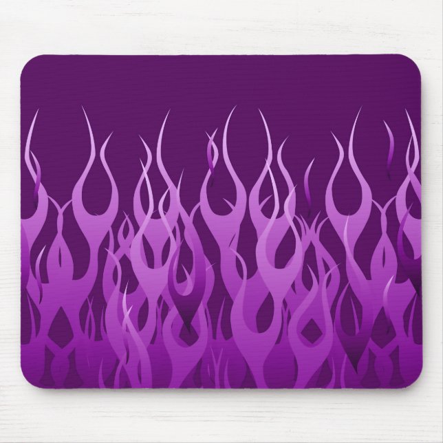Cool Purple Racing Flames Graphic Mouse Pad (Front)