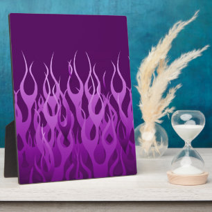 Cool Purple Racing Flames Pin Stripes Plaque