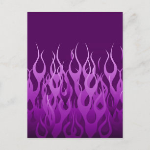 Cool Purple Racing Flames Pin Stripes Postcard