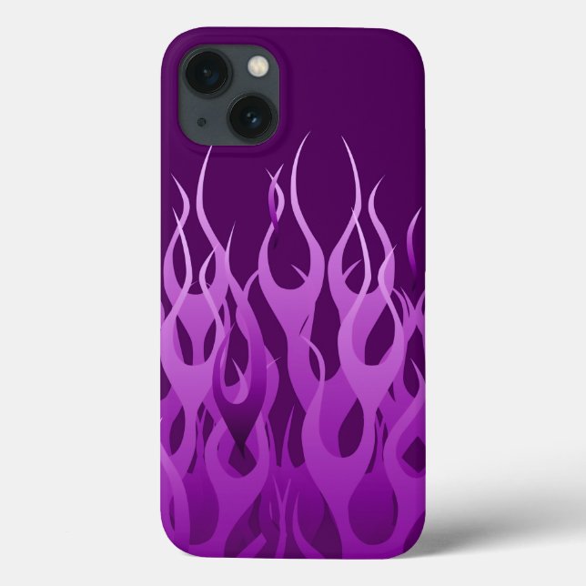 Cool Purple Racing Flames Stylish Case-Mate iPhone Case (Back)