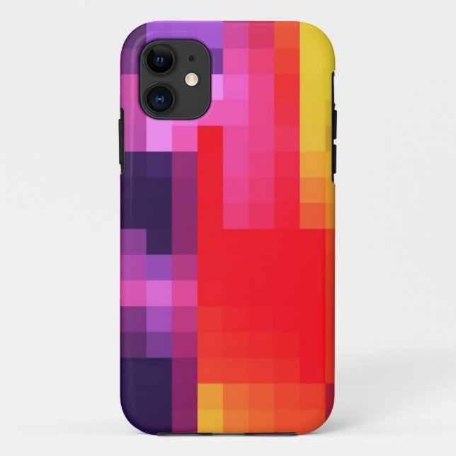 Cool Purple Red Pink Mosaic Abstract Pattern Case-Mate iPhone Case (Back)
