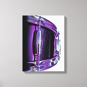 Cool Purple Snare Drum Canvas Drumming Drummer Art Print