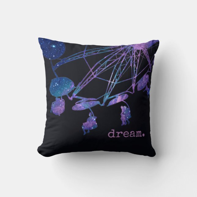 Cool Purple Space Nebula Stars Cosmic Fair Ride Cushion (Front)