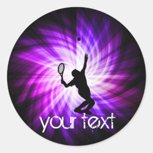 Cool Purple Tennis Classic Round Sticker