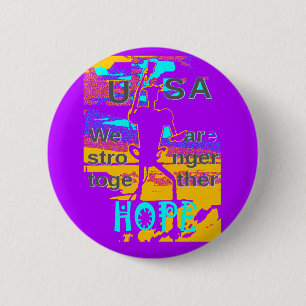 Cool Purple USA Hillary Hope We Are Stronger Toget 6 Cm Round Badge
