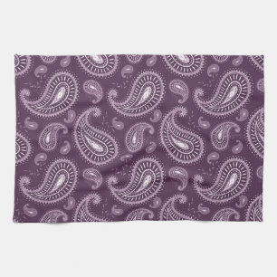 cool purple vintage pattern tea towel