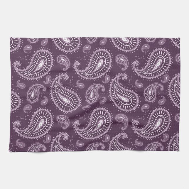 cool purple vintage pattern tea towel (Horizontal)