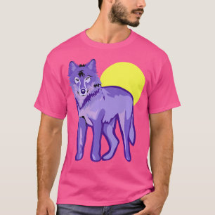 Cool Purple Wolf Lover Full Moon Wild Animal T-Shirt