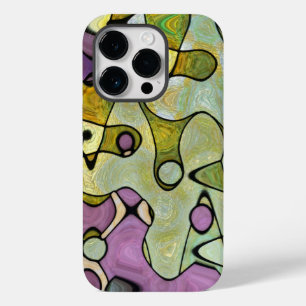 Cool purple yellow green fun crazy circles Case-Mate iPhone 14 pro case
