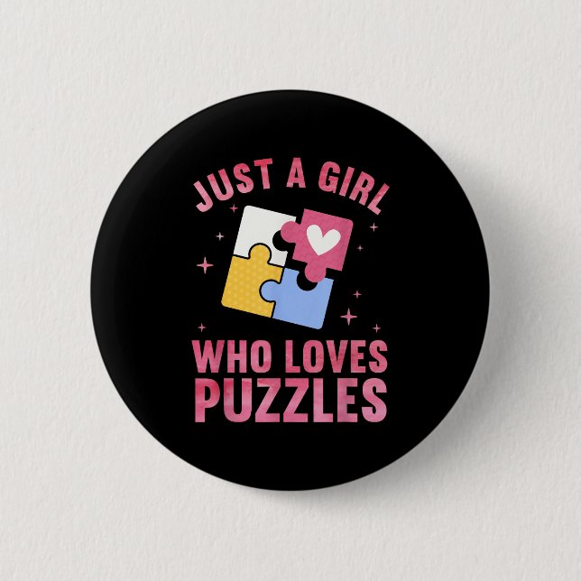 Cool Puzzle Design For Women Girls Jigsaw Lover Pu 6 Cm Round Badge (Front)