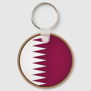 Cool Qatar Flag Seal Key Ring