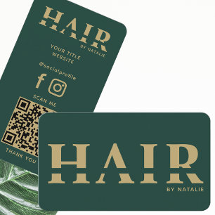 Cool QR Code Hairstylist Cosmetology Professional Business Card
