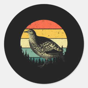 Cool Quail Art Men Women Bird Hunter Quail Upland  Classic Round Sticker