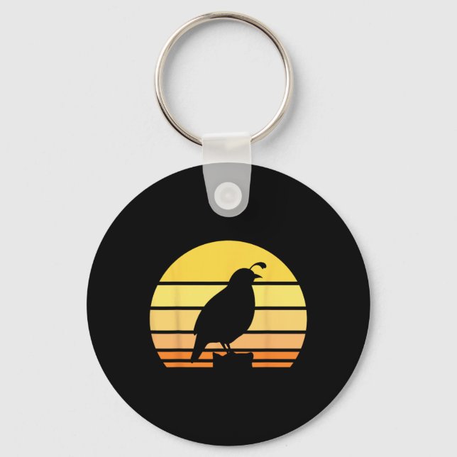 Cool Quail Art Men Women Bird Hunter Quail Upland  Key Ring (Front)
