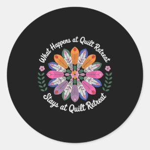 Cool Quilting Art For Men Women Sewing Quilt Lover Classic Round Sticker