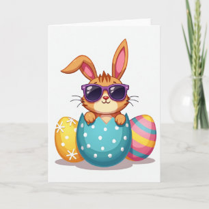 Cool Rabbit Announcement Card