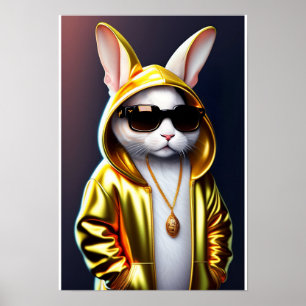 Cool Rabbit Poster