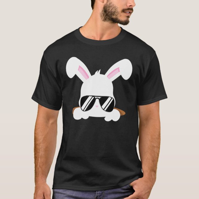 Cool Rabbit With Sunglasses Cute Bunny Animal Pet T-Shirt (Front)