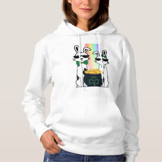 Cool Rabbits and Pot of Gold Hoodie