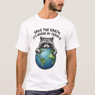 Cool Raccoon Lover Save The Earth It's Where My T-Shirt