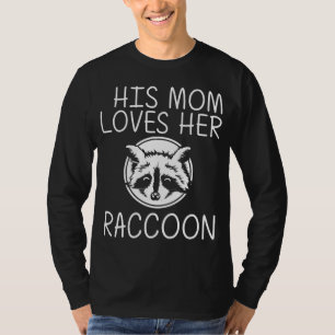 Cool Racoon Art For Mum Mother Ringtail Trash Pan T-Shirt