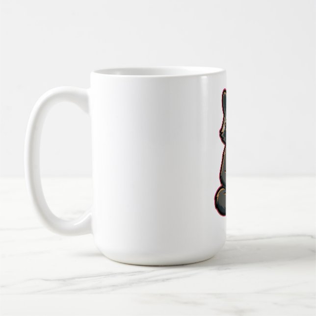 Cool Racoon Drinking Oat Milk Iced Coffee Mug (Left)