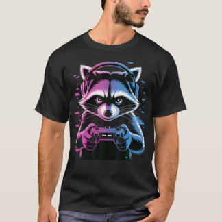 Cool Racoon Gaming Video T-Shirt