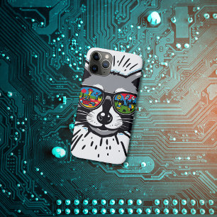 Cool Racoon Sunglasses Colourful Art Design Case-Mate iPhone Case