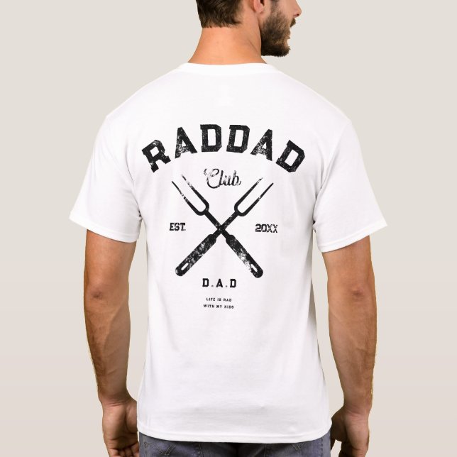 Cool Rad Dad Grill Club Funny Father's Day BBQ T-Shirt (Back)