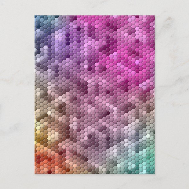 Cool Rainbow Colour Mosaic Postcard (Front)