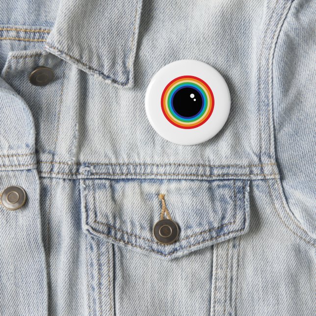Cool Rainbow Eyeball 6 Cm Round Badge (In Situ)