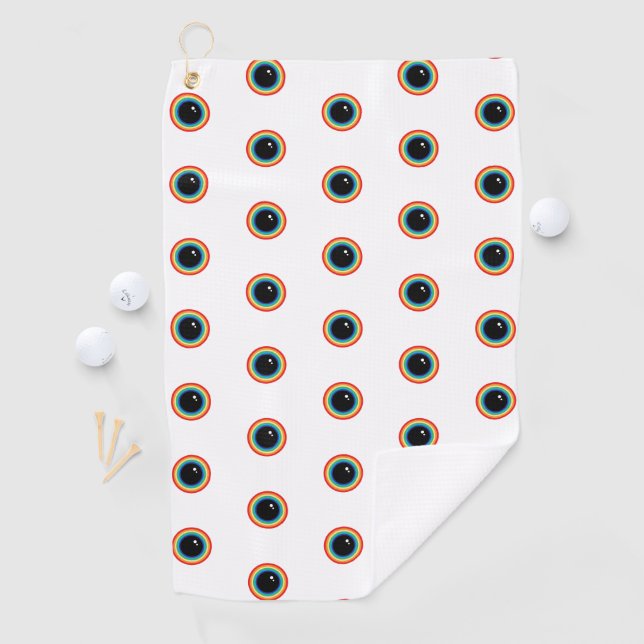 Cool Rainbow Eyes Golf Towel (InSitu)