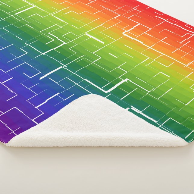 Cool Rainbow Pattern Sherpa Blanket (3/4)