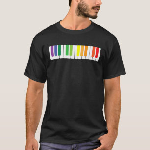 Cool Rainbow Piano LGBT Pride Gift Men Women Funny T-Shirt