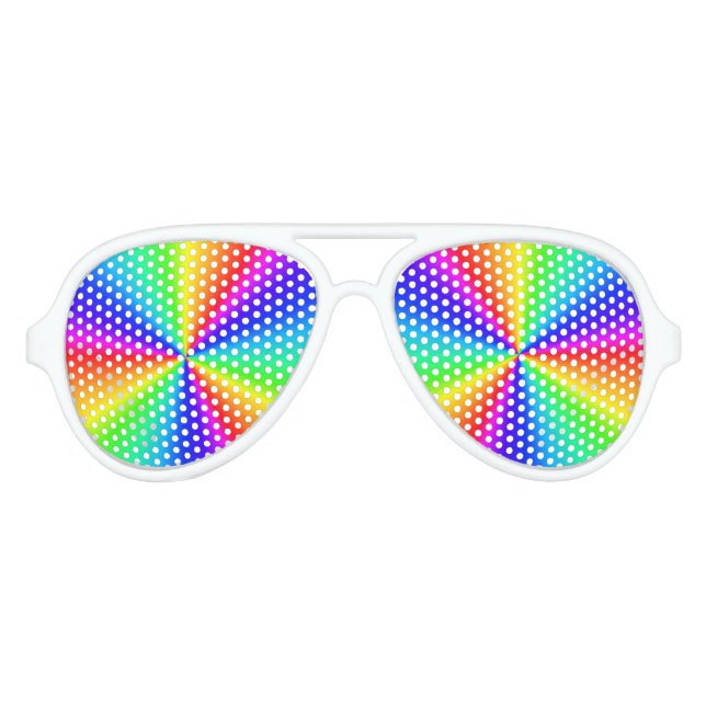 Cool Rainbow Rays Aviator Sunglasses (Front)