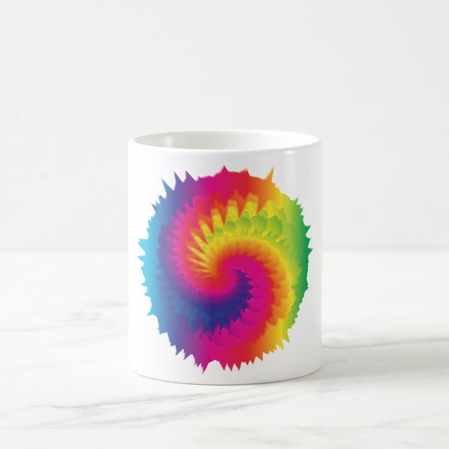 Cool Rainbow Tie Dye Coffee Mug (Center)