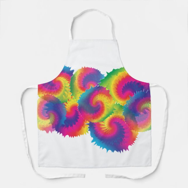Cool Rainbow Tie Dye Pattern Apron (Front)