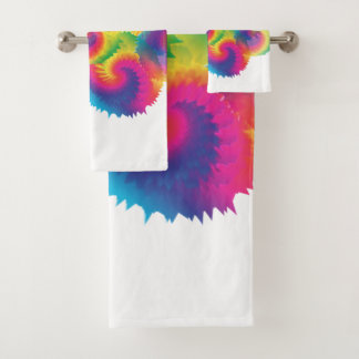 Cool Rainbow Tie Dye Pattern Bath Towel Set