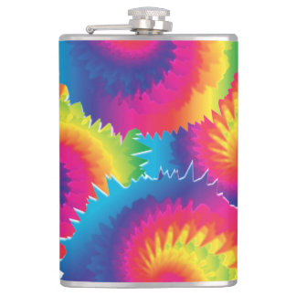 Cool Rainbow Tie Dye Pattern Hip Flask